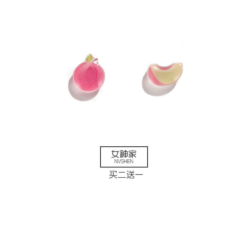 Peach magnet ear studs, plastic ear clips, 925 needle ear studs, plastic needle ear studs