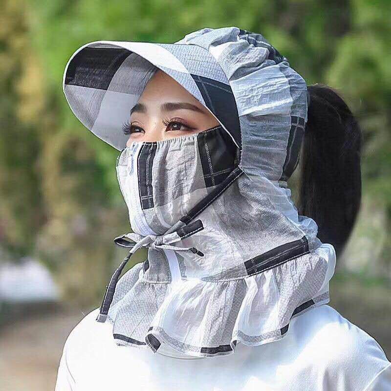 遮阳帽子女夏天防晒帽防紫外线空顶骑车遮脸韩版百搭大沿凉太阳帽（黄色款）产品图