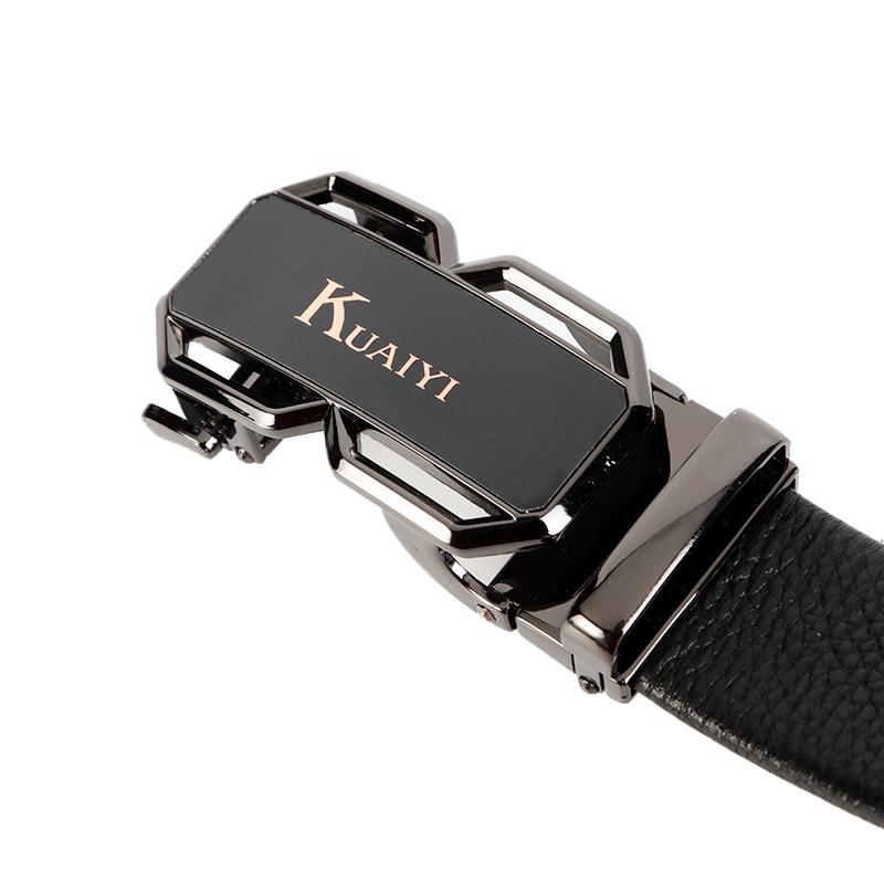 生产高档男士头层牛皮自动扣腰带双面荔枝纹商务真皮皮带正品新款 休闲皮带 学生西装皮带自主品牌腰带 70 71 72 73细节图