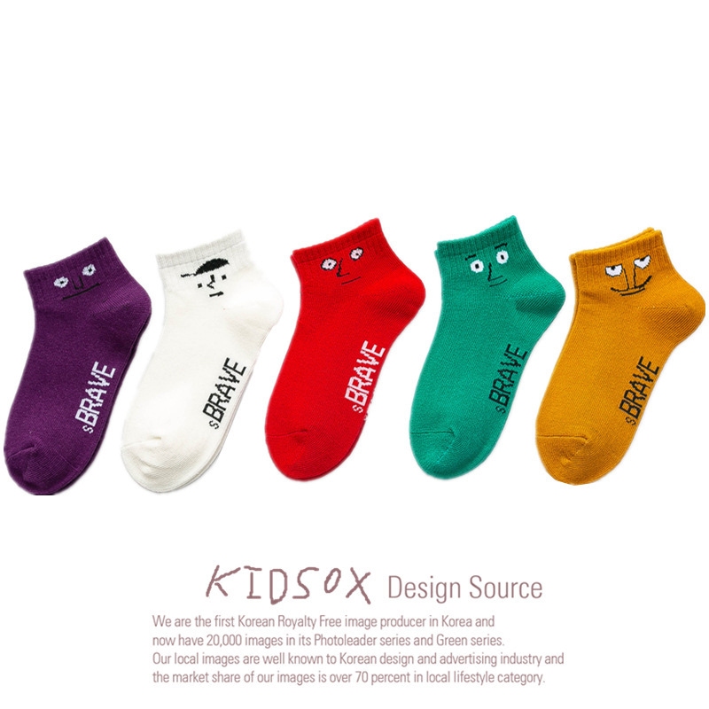 2020夏季新款儿童袜子薄款童袜棉短筒袜卡通男女童宝宝袜搞怪眼睛一件代发