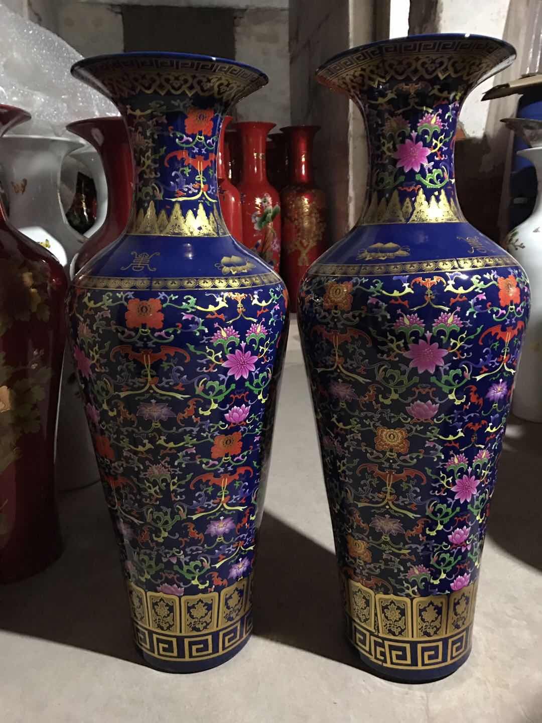 120cm floor full of large flower vases, gold thumbnail