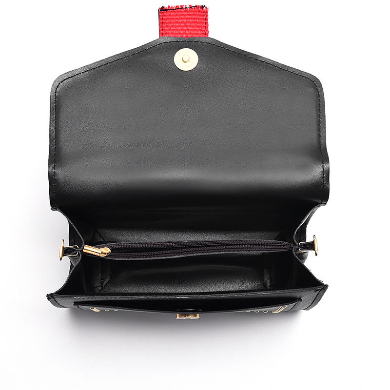 新款织带手提包女士铆钉个性斜挎包详情图6