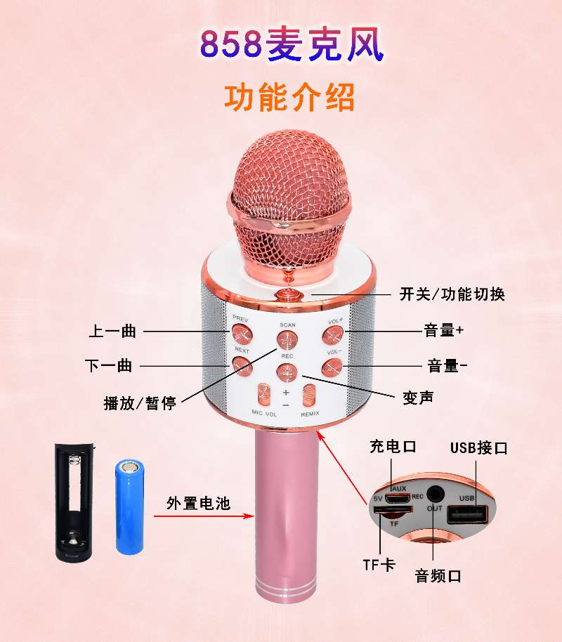 858 Bluetooth microphone details Picture