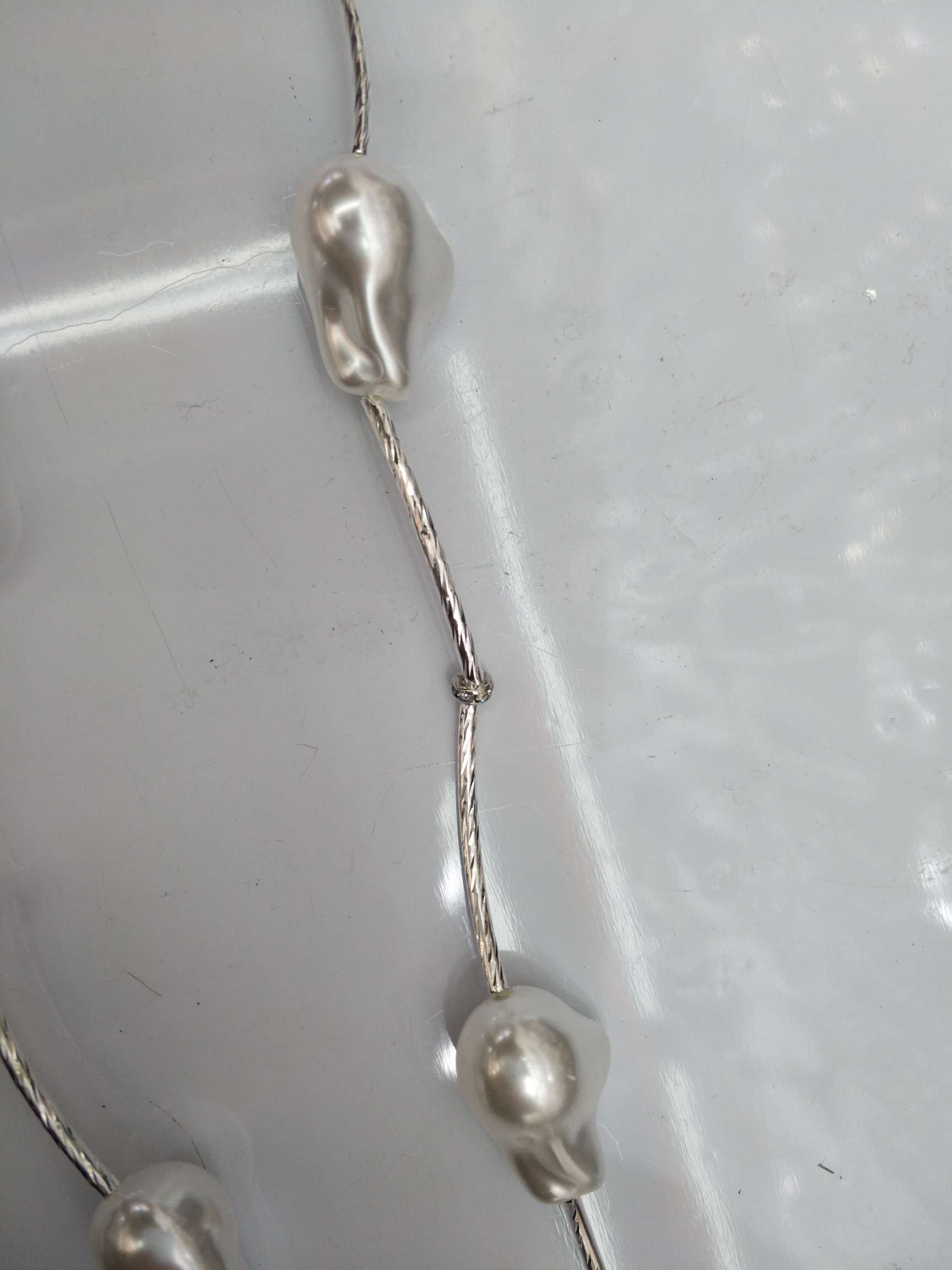 仿贝珠2用项链及手链细节图