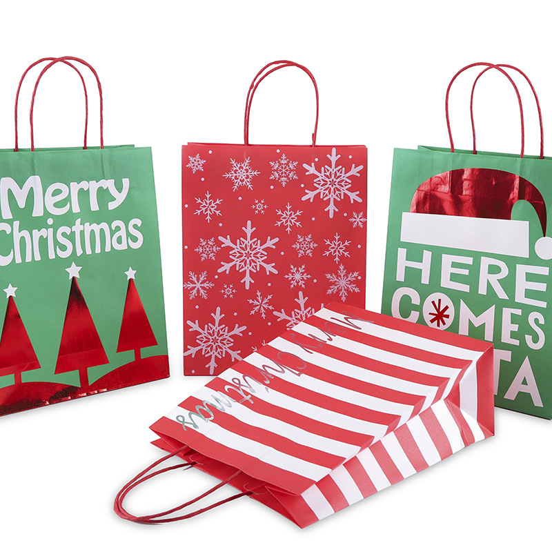 圣诞礼品袋 纸袋烫金系列图片文字款好看包装礼品袋详情图1