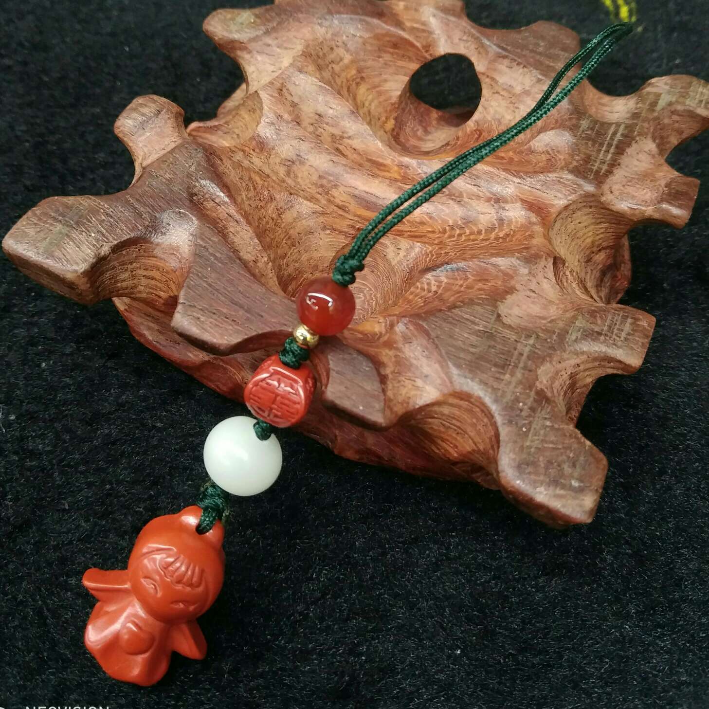 天然朱砂高含量红砂手机小饰品包包挂饰钥匙扣16