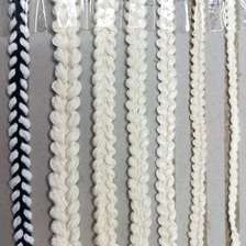 本白漂白黑加白色齿轮花边绳，多规格一梱98米左右，服装辅料绳