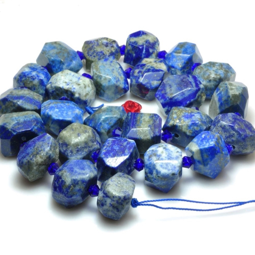 Natural lapis lazuli amethyst rose quartz 9-13*13-16 gemstone beads irregularly cut for making 15-inch jewelry necklaces Specification image