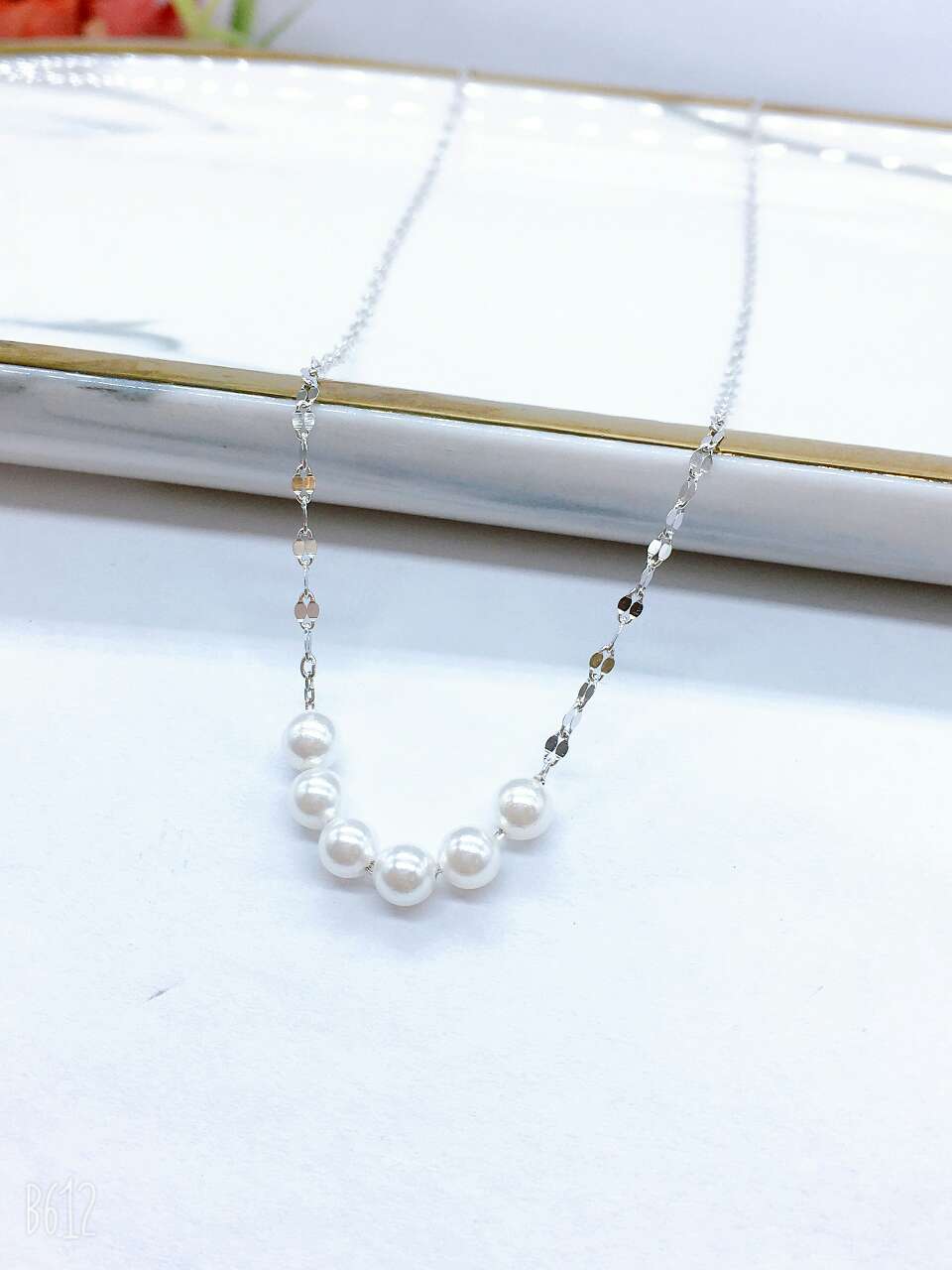 Pearl sterling silver necklace thumbnail