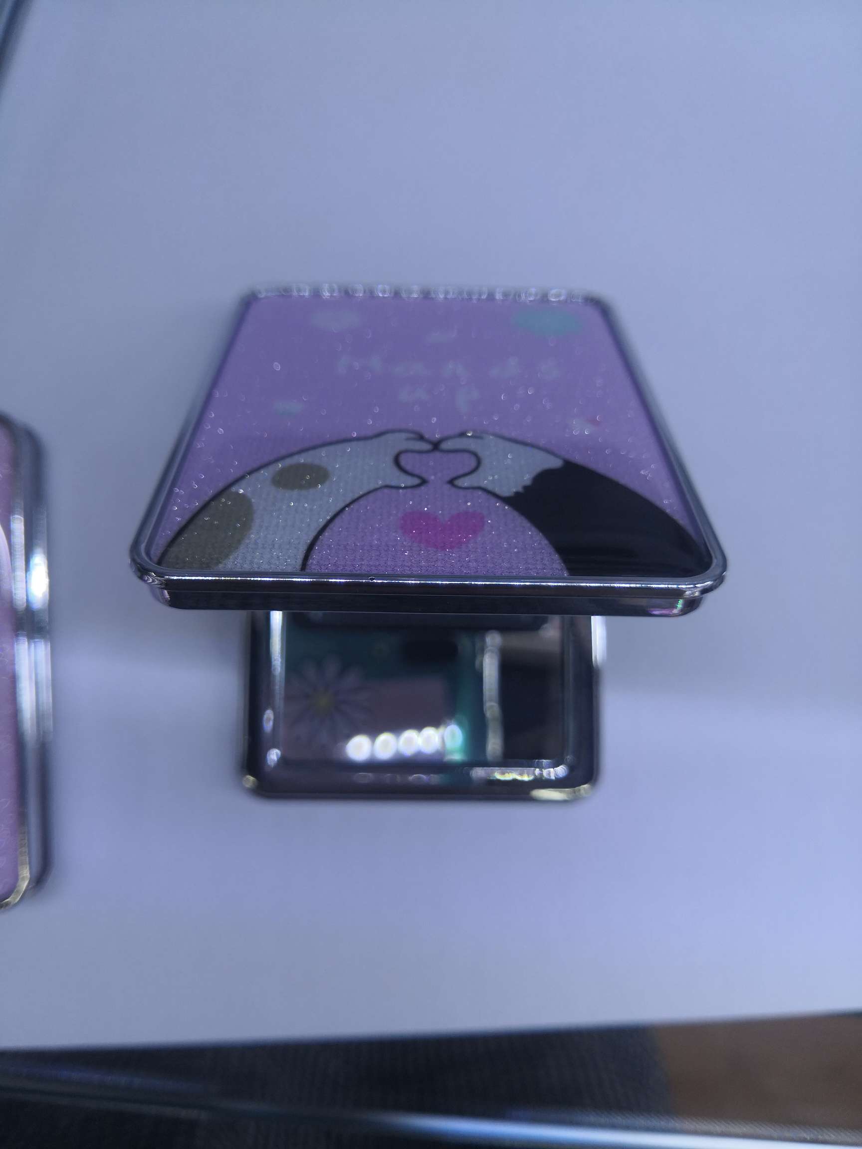 长方形闪粉滴胶镜子细节图
