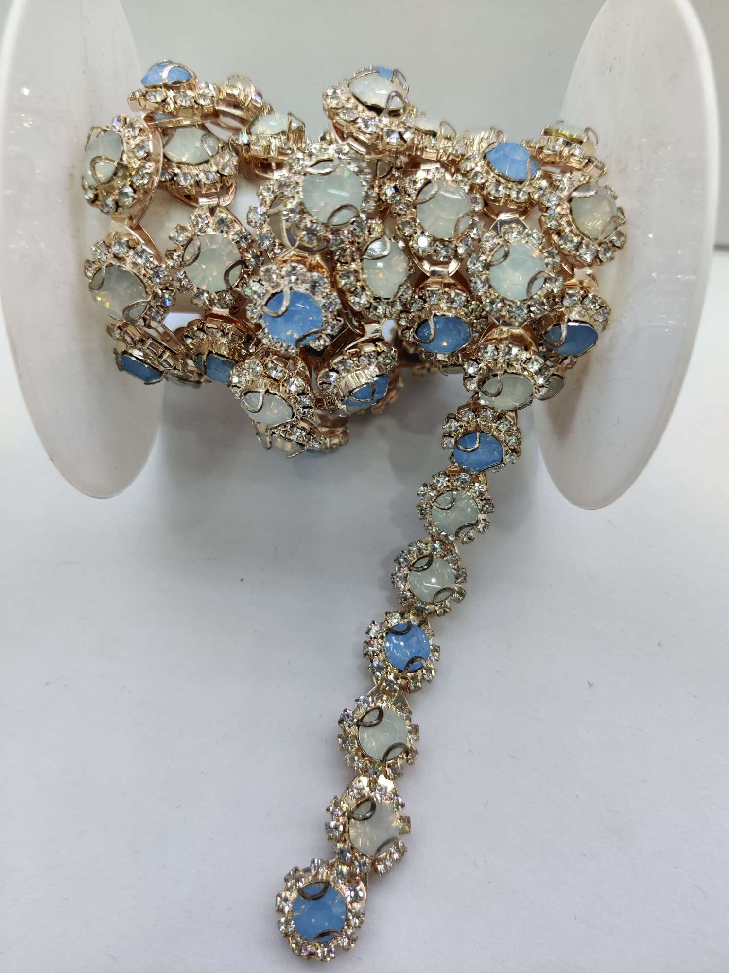 Rhinestone crystal glass DIY fluorescent code chain