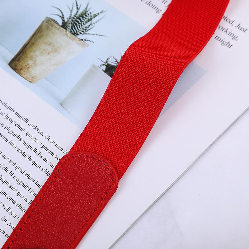 Ladies' wide waist belt, versatile and fashionable Korean-style button-down elastic elastic belt with down jacket dress belt, youth dance waist belt, Korean-style elastic elastic skirt belt wholesale A337 imitation button Specification image