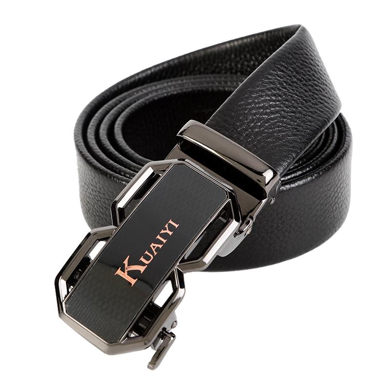 生产高档男士头层牛皮自动扣腰带双面荔枝纹商务真皮皮带正品新款 休闲皮带 学生西装皮带自主品牌腰带 70 71 72 73白底实物图