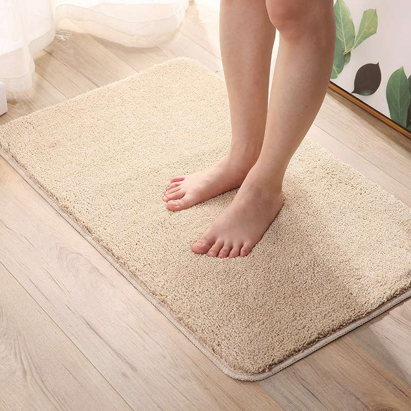 Summer Wave cake plush absorbent bathroom anti-slip floor mat, door mat, floor mat, home carpet, beige 40*60