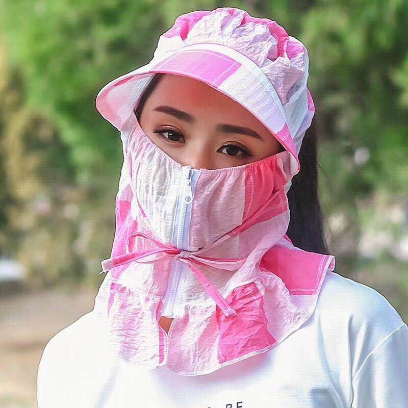 遮阳帽子女夏天防晒帽防紫外线空顶骑车遮脸韩版百搭大沿凉太阳帽（黄色款）白底实物图