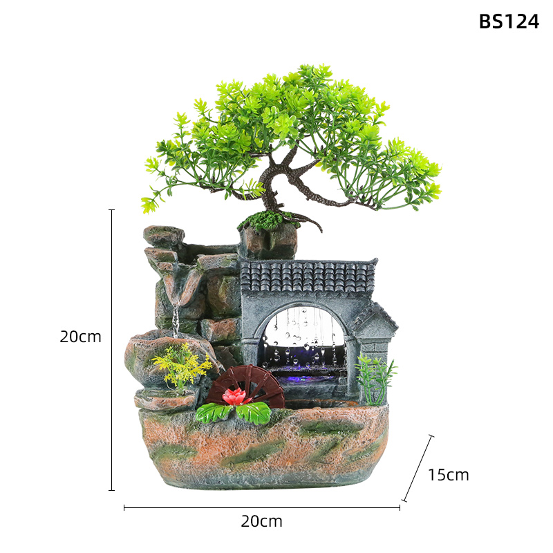 water fountain假山工艺品流水喷泉树脂摆件创意树脂工艺品家居装饰品