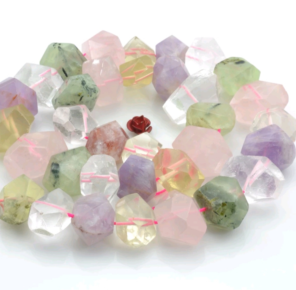 Natural lapis lazuli amethyst rose quartz 9-13*13-16 gemstone beads irregularly cut for making 15-inch jewelry necklaces