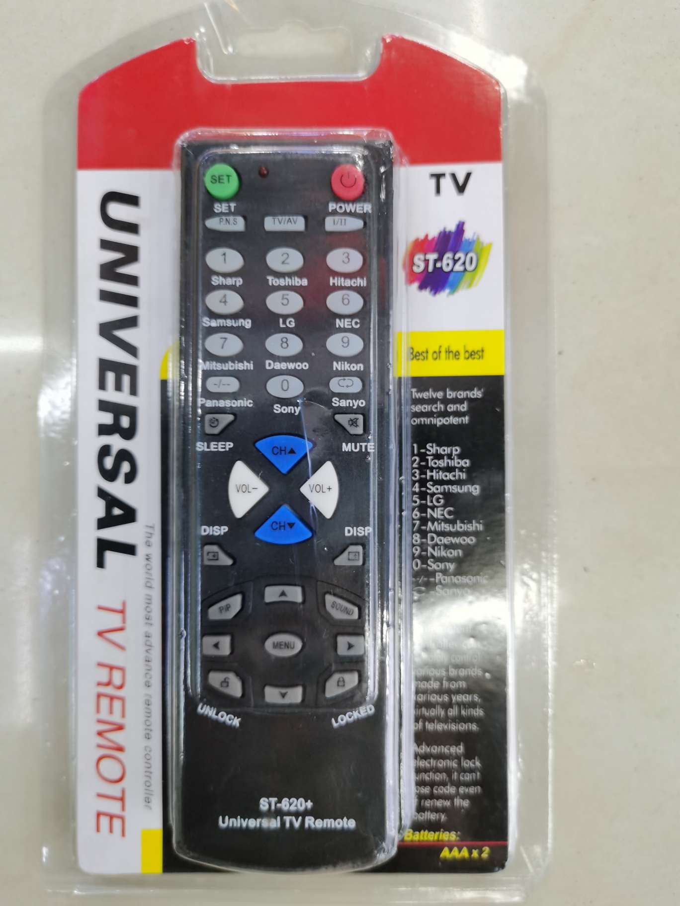 620 Universal TV remote control