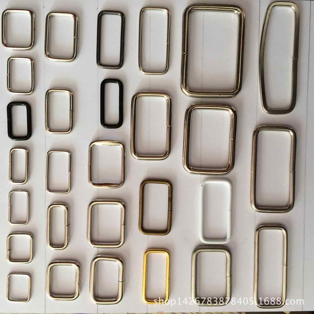 Factory direct sales of high-quality luggage hardware accessories, iron wire square buckle, mouth letter, two-level buckle, ice packs available for customization details Picture