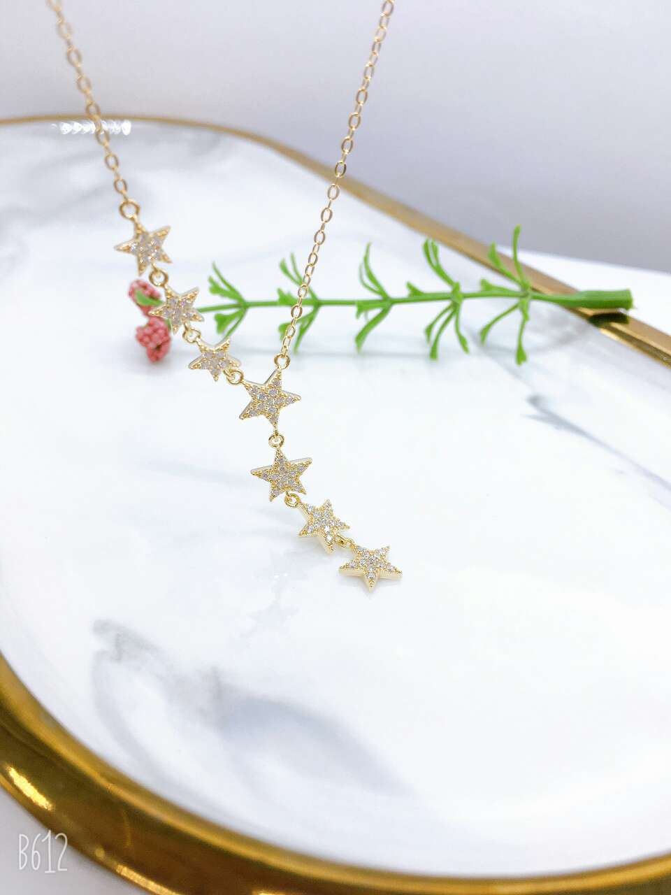Golden Starry Sky Pure silver necklace