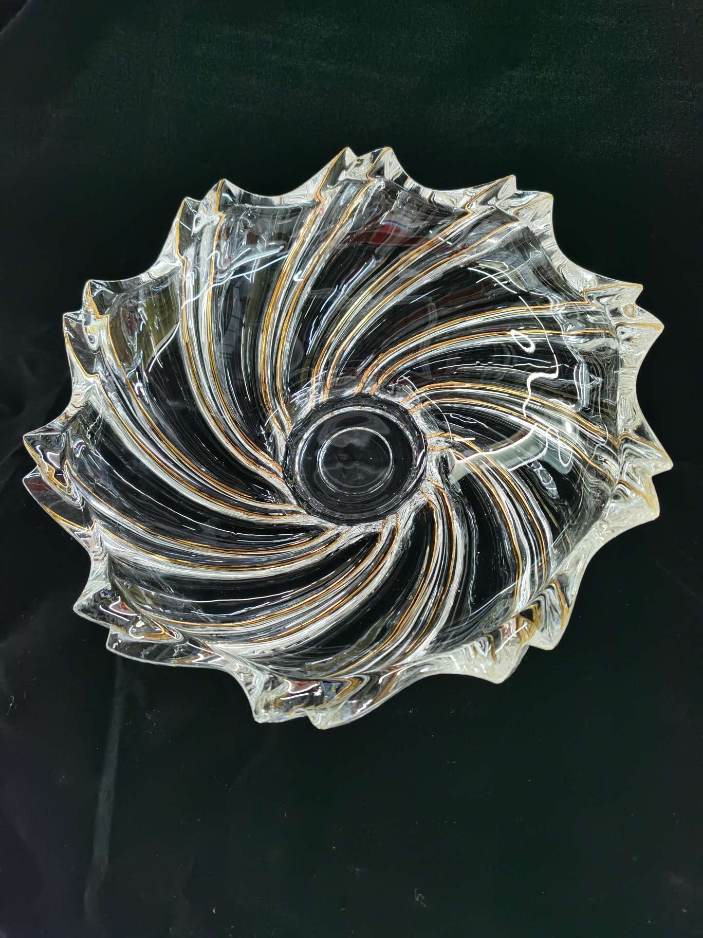 YJP-7091-2 描金玻璃果盘