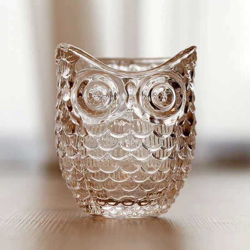 Glass owl candlestick thumbnail