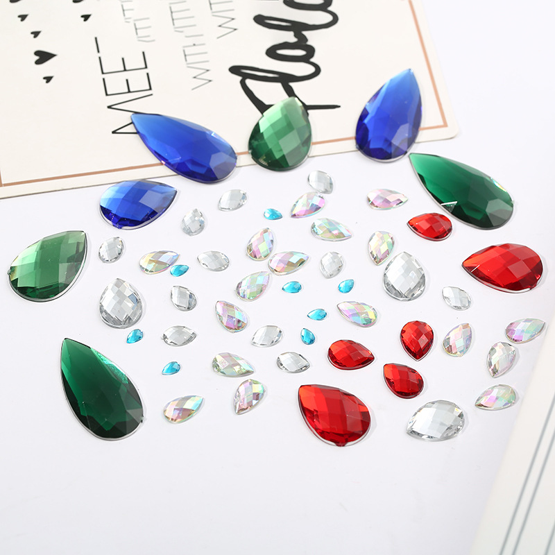 Taiwan acrylic diamond water drop flat bottom turtle surface premium diamond factory direct sales undefined