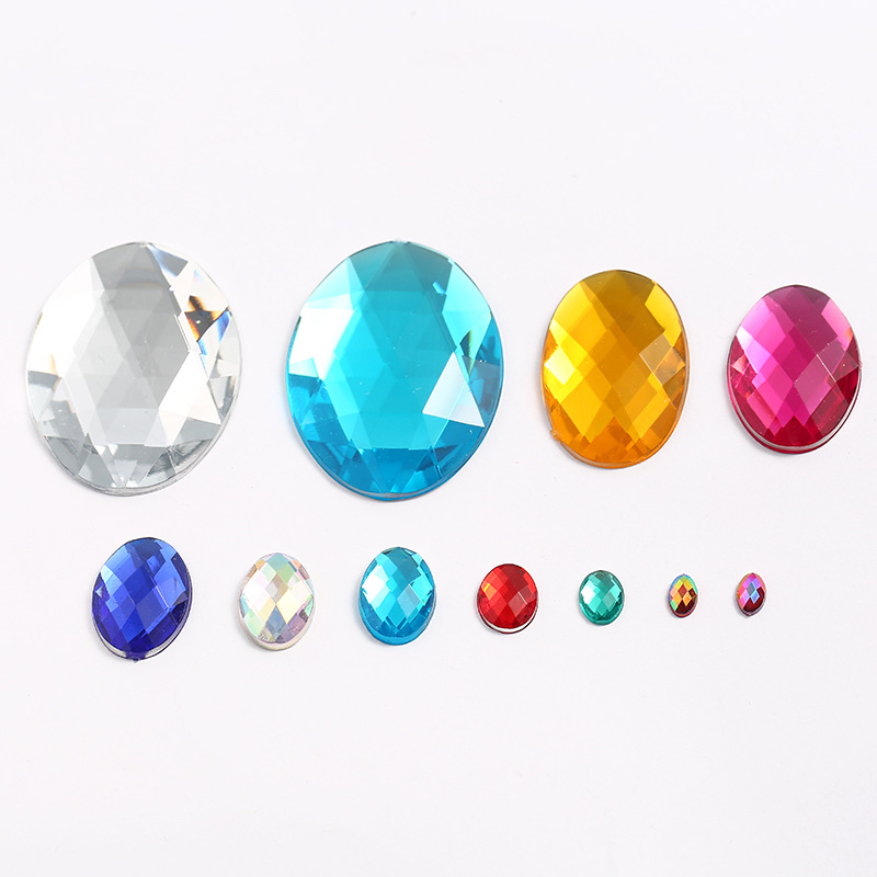 Taiwan acrylic diamond oval flat bottom turtle surface premium diamond factory direct sales Item Picture