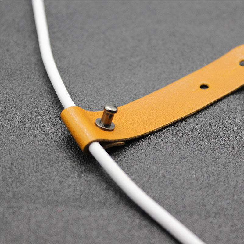 皮质耳机数据线绕线器收纳集线器绑线带真皮绕线器耳机扎带包邮详情图7