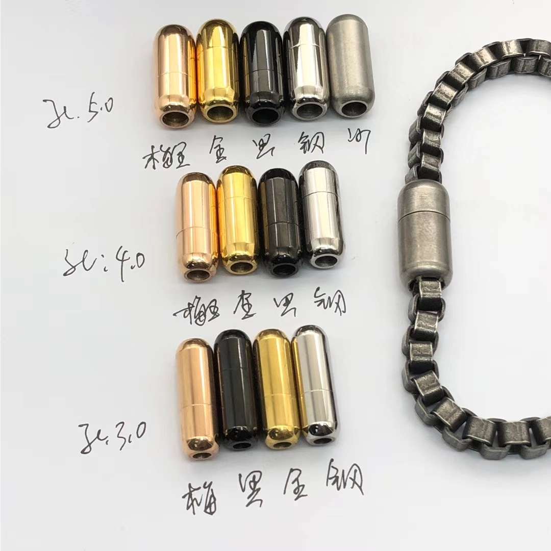 Exquisite simple accessories series stainless steel magnet buckle casting buckle Leather rope buckle bracelet buckle details Picture