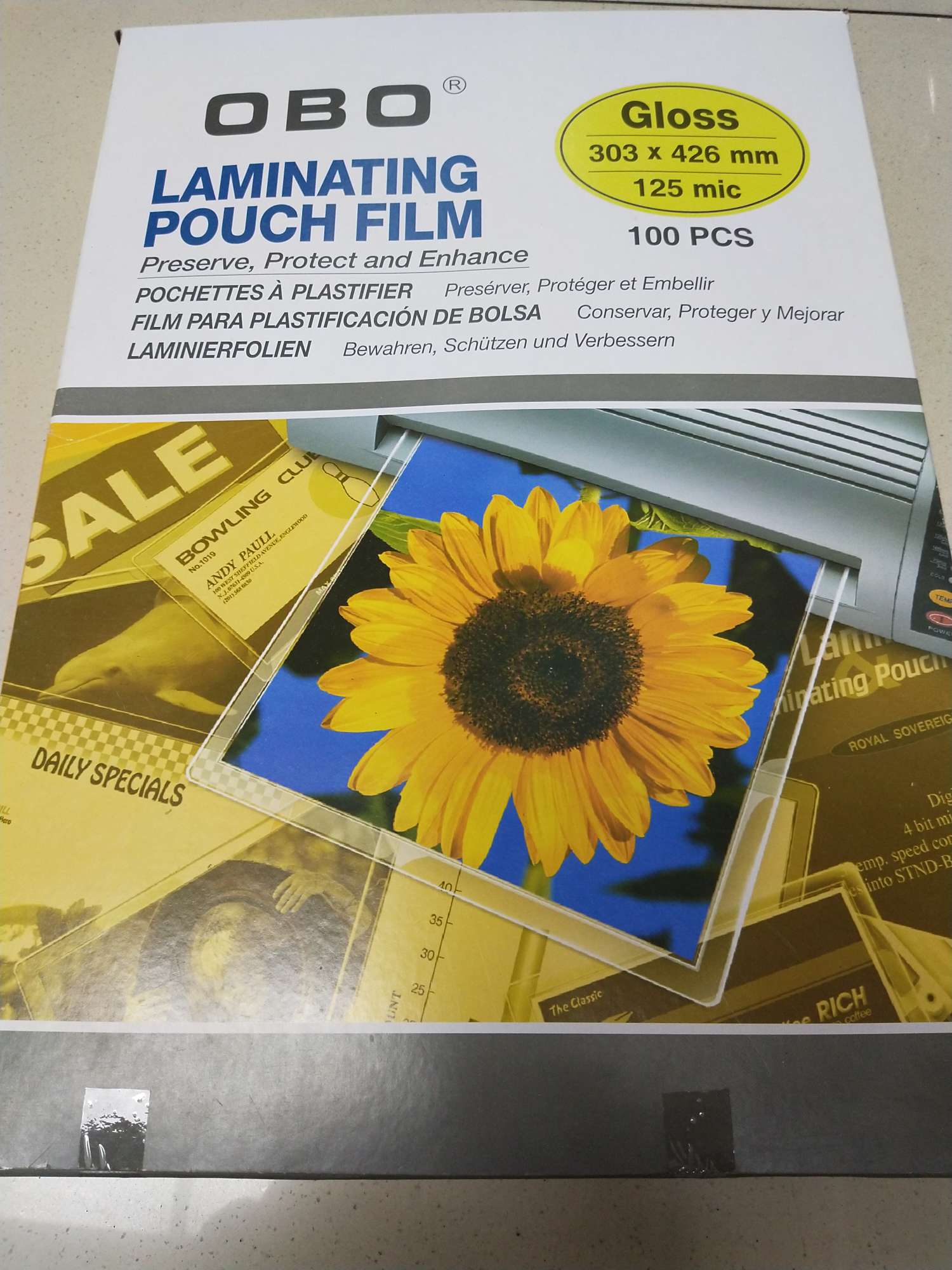 OBO card film Plastic film photo Plastic film/plastic photo Thermoplastic film 303*426*125