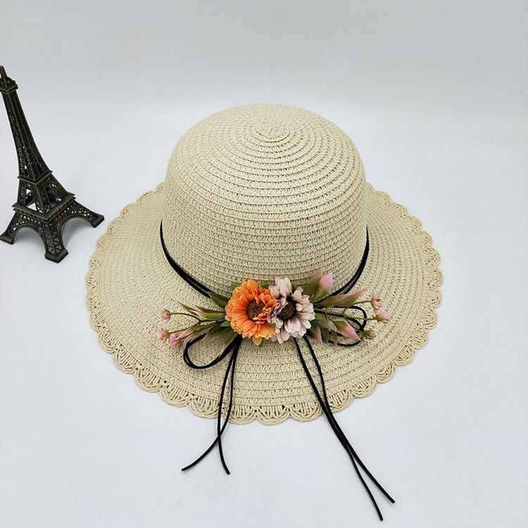 夏季休闲度假防紫外线遮阳草帽韩版百搭可折叠新款女士外出沙滩帽细节图