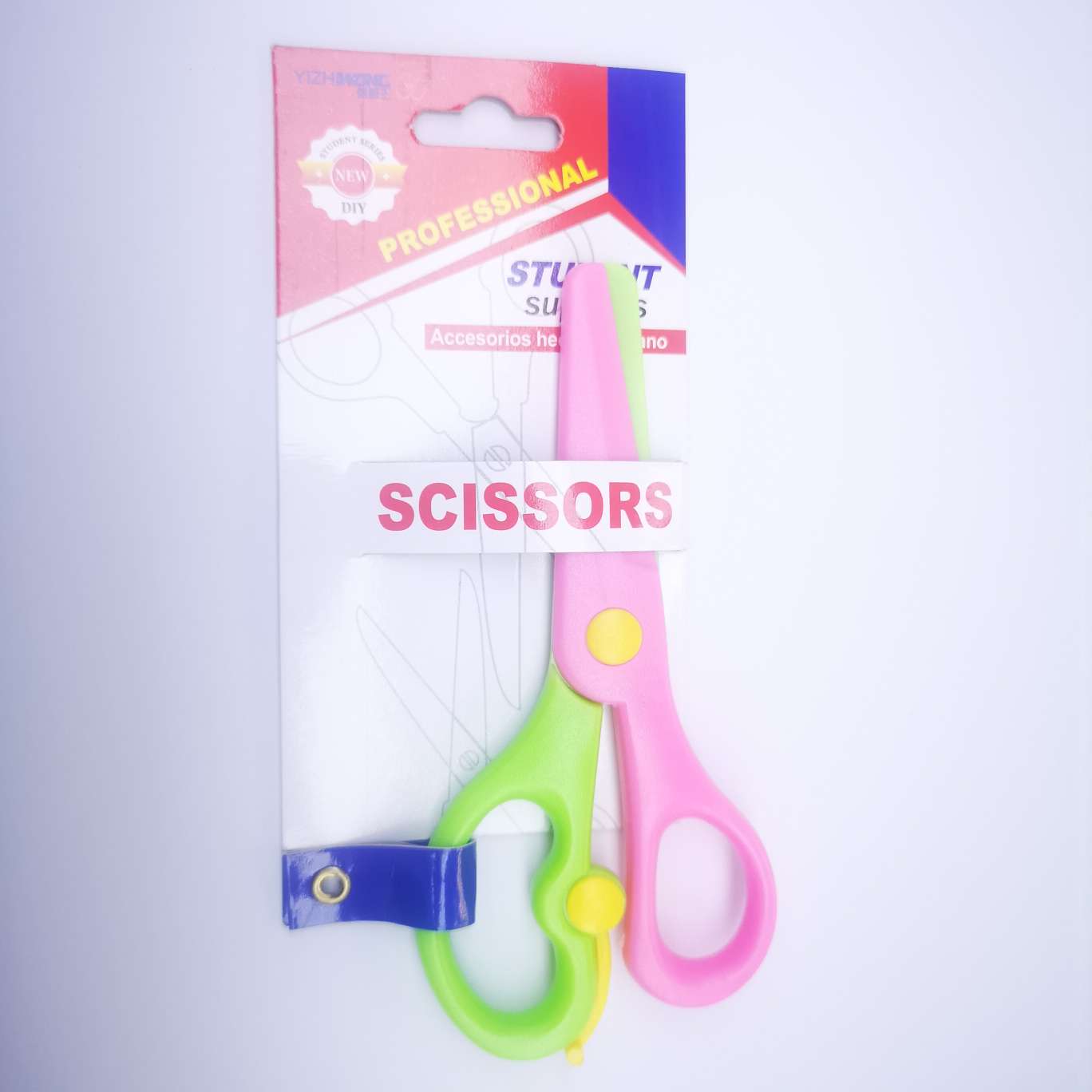 Yizhiwang 7008D nail card Scissors, 24 pieces per box, each box mixed in color, 13.5*6.5 details Picture