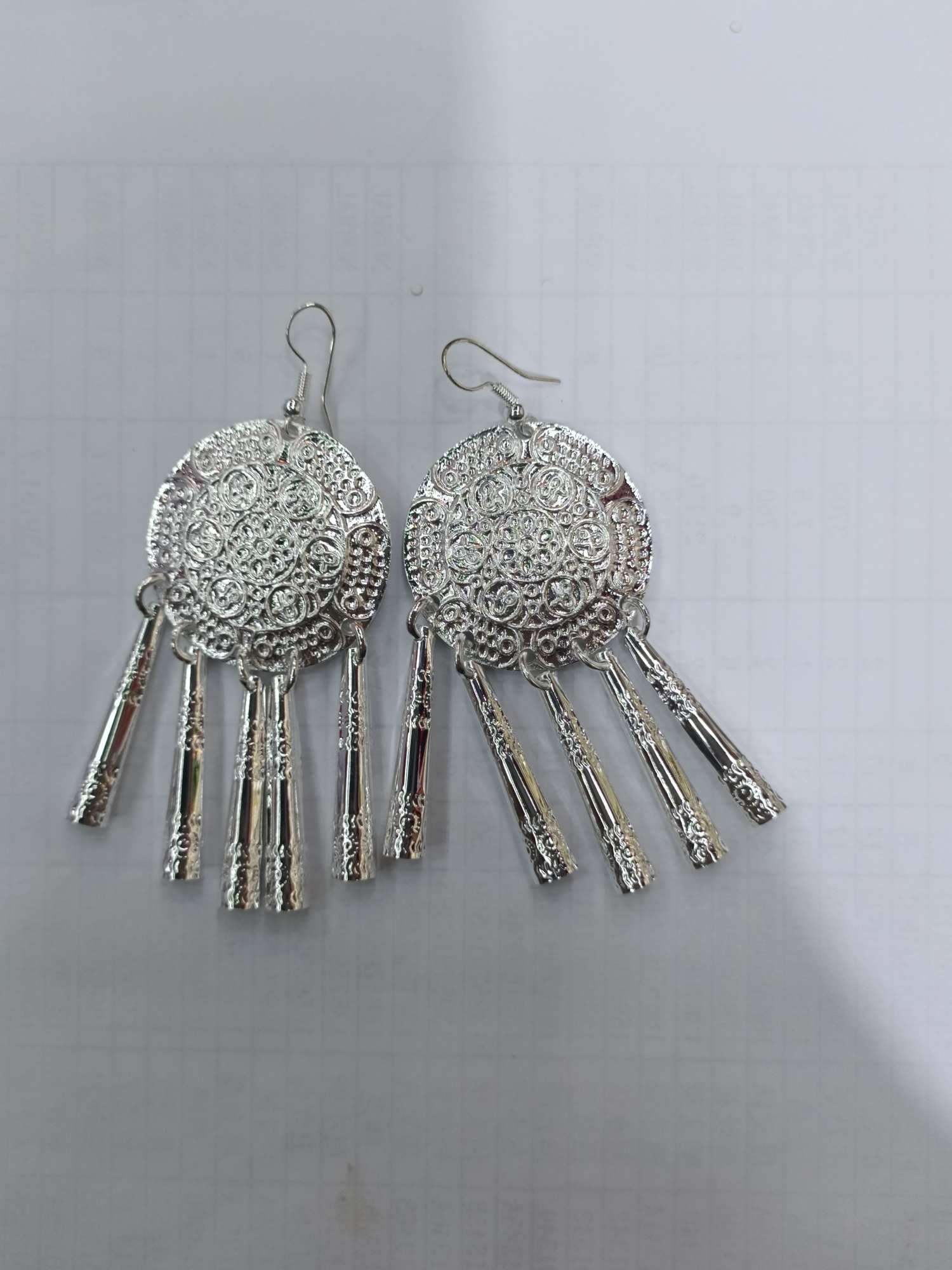 Minority Silver Earrings Double Red And Blue Five-Pointed Star details Picture