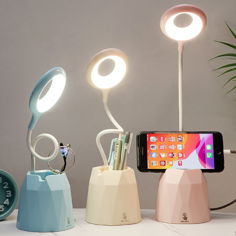 台灯护眼学习USB可充电插电学生宿舍卧室触摸床头灯少女心保视力详情图2