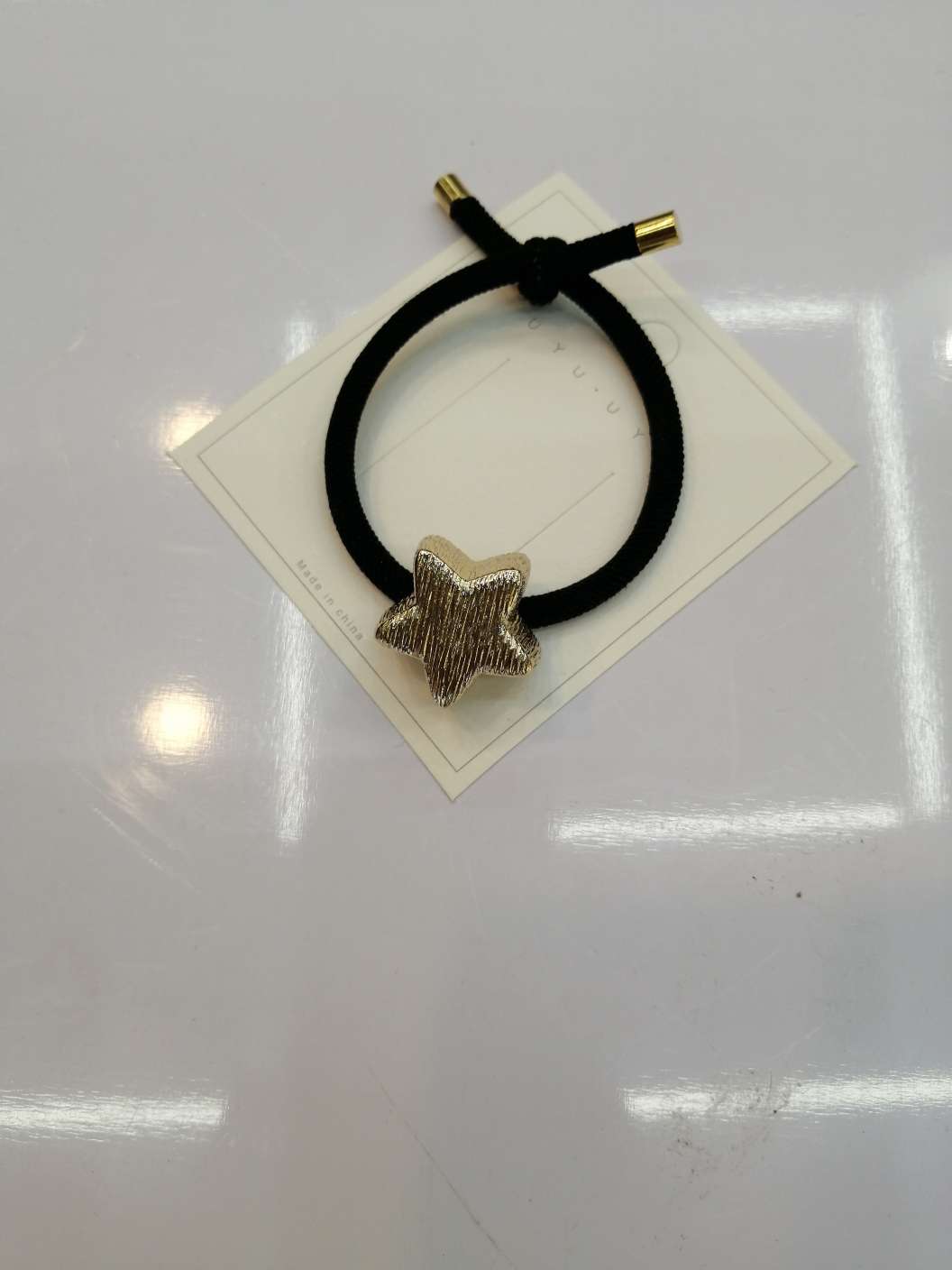 Brushed five-pointed star-shaped hair tie, original Korean premium headwear, simple hair tie and hair band, ins Sen girl hair tie and hair band, factory direct sales