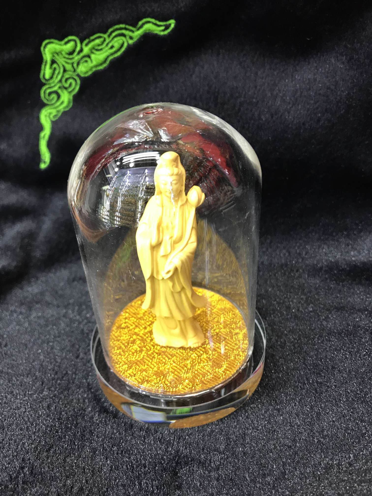 Glass cover Boxwood Guanyin series details Picture