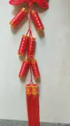 12-head mercerized firecracker string pendant for home decoration, New Year and Spring Festival decoration, indoor hanging decoration factory direct sales, 125cm Specification image
