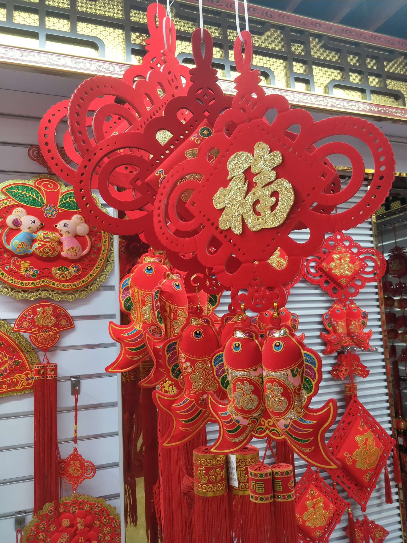 绒布中国结挂件 大号广告定制中国结 新年春节装饰挂件厂家直销42*110cm产品图