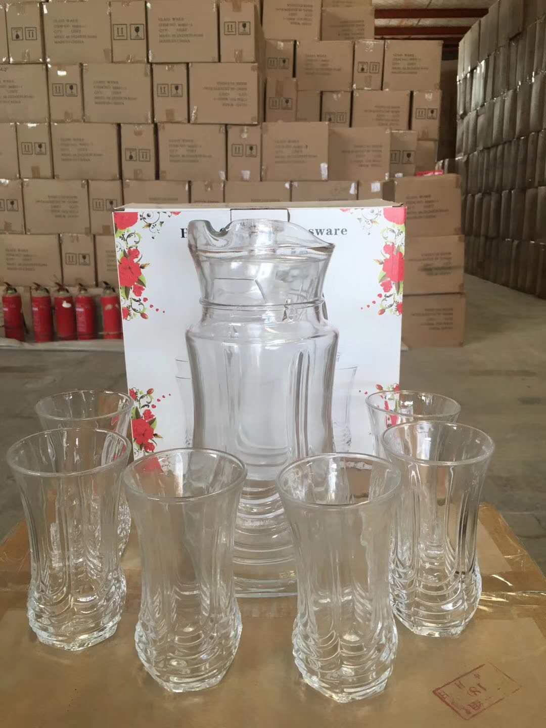 ستة زجاجات شراب زجاجي Item Picture