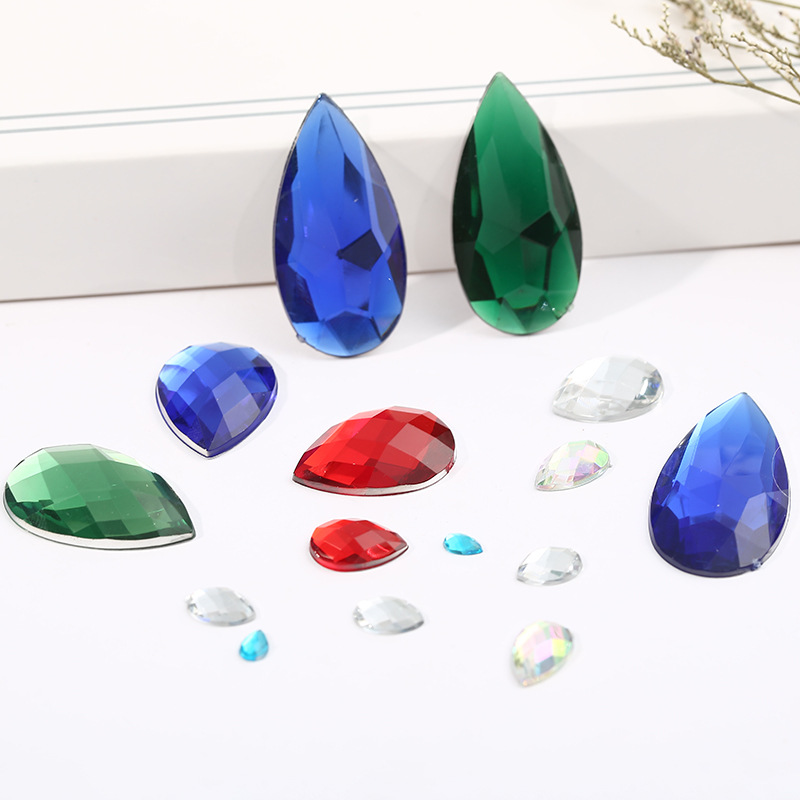 Taiwan acrylic diamond water drop flat bottom turtle surface premium diamond factory direct sales details Picture