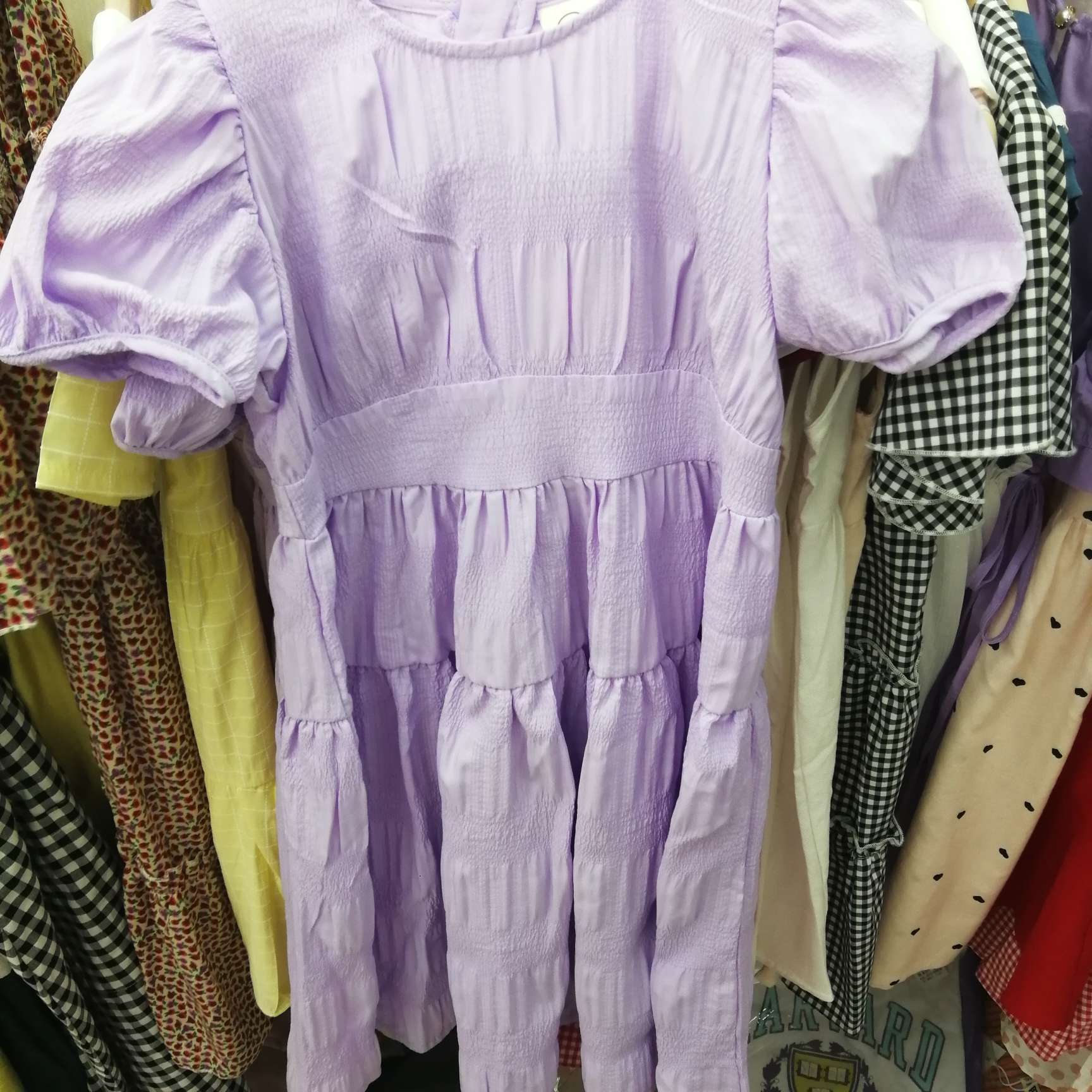 Slim-fitting purple girls' dress Specification image