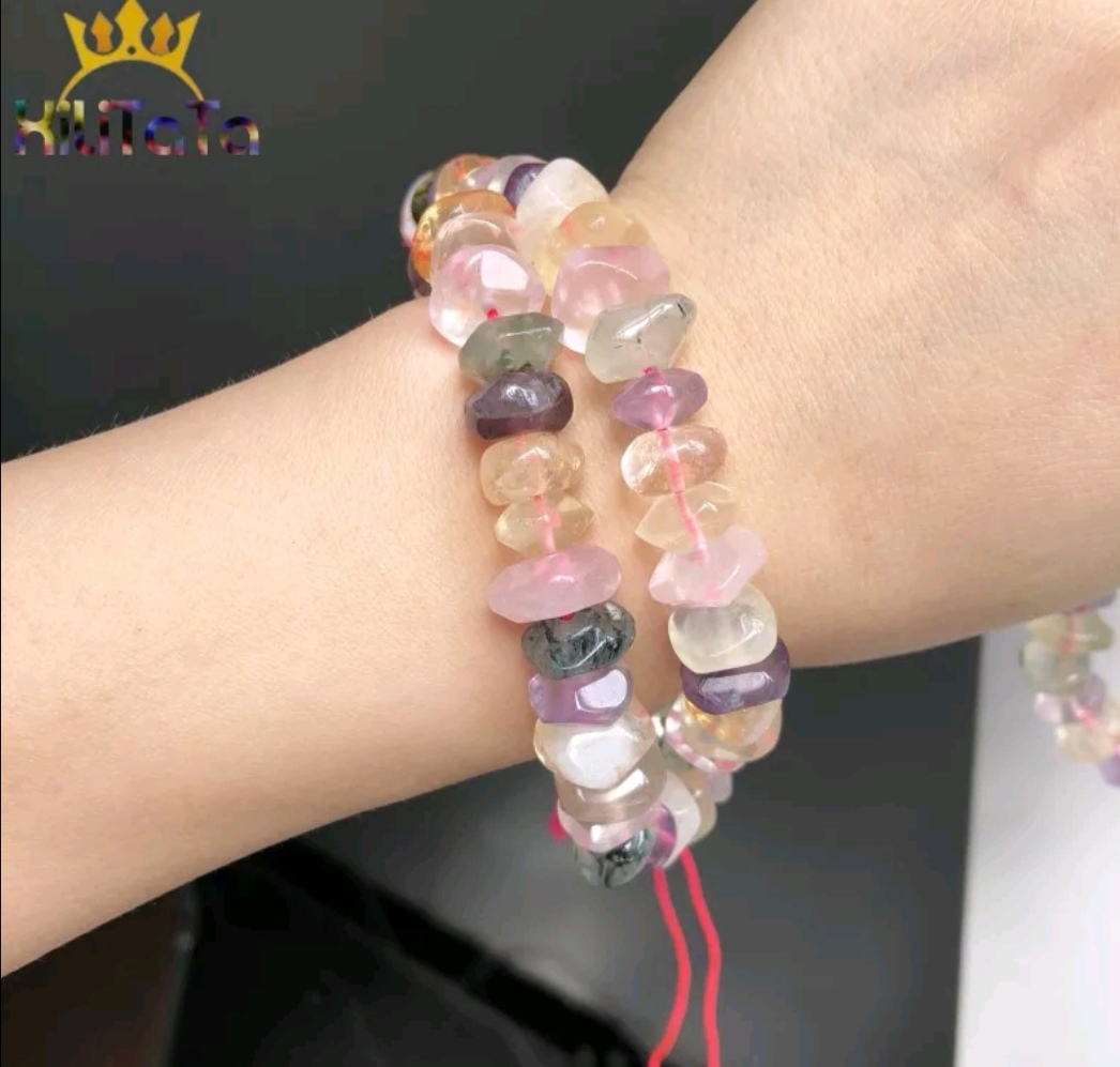 6*11mm irregular purple crystal quartz apatite ruby bead jewelry DIY bracelet accessories Item Picture