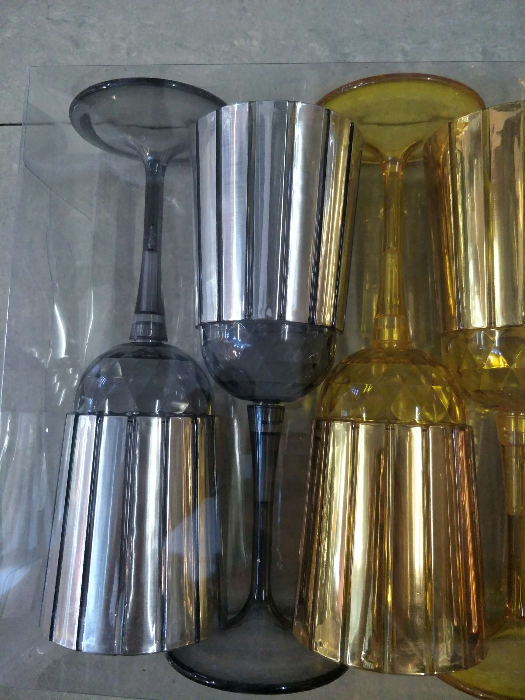 Vertical striped mixed color wine glass, highball glass details Picture