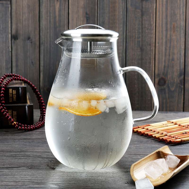 Explosion-proof large-capacity high-temperature resistant glass water dropper, can directly heat cold water kettle, cold water kettle, cold water cup 2L