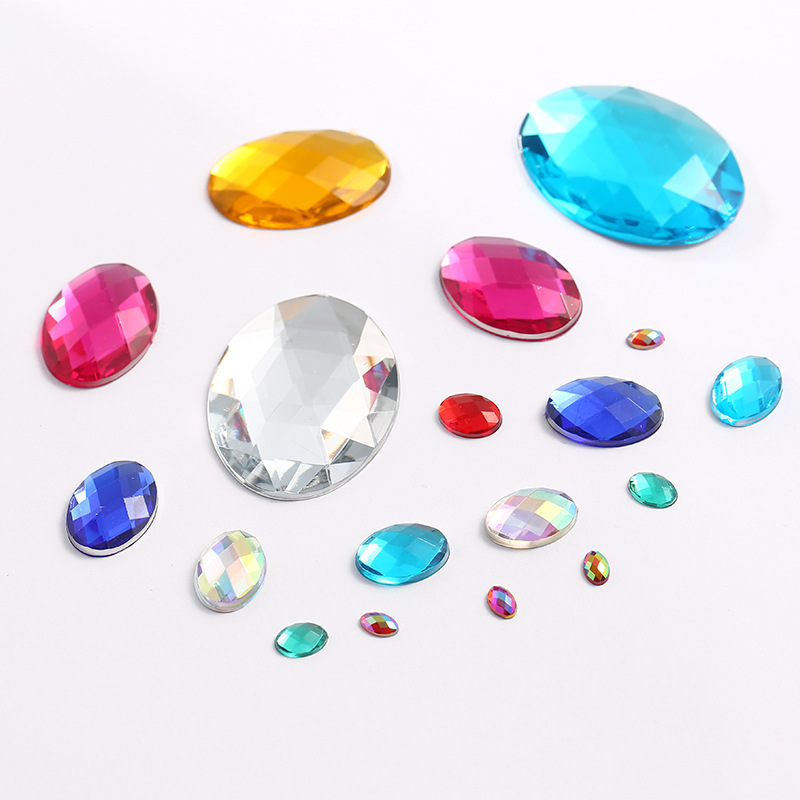 Taiwan acrylic diamond oval flat bottom turtle surface premium diamond factory direct sales Specification image