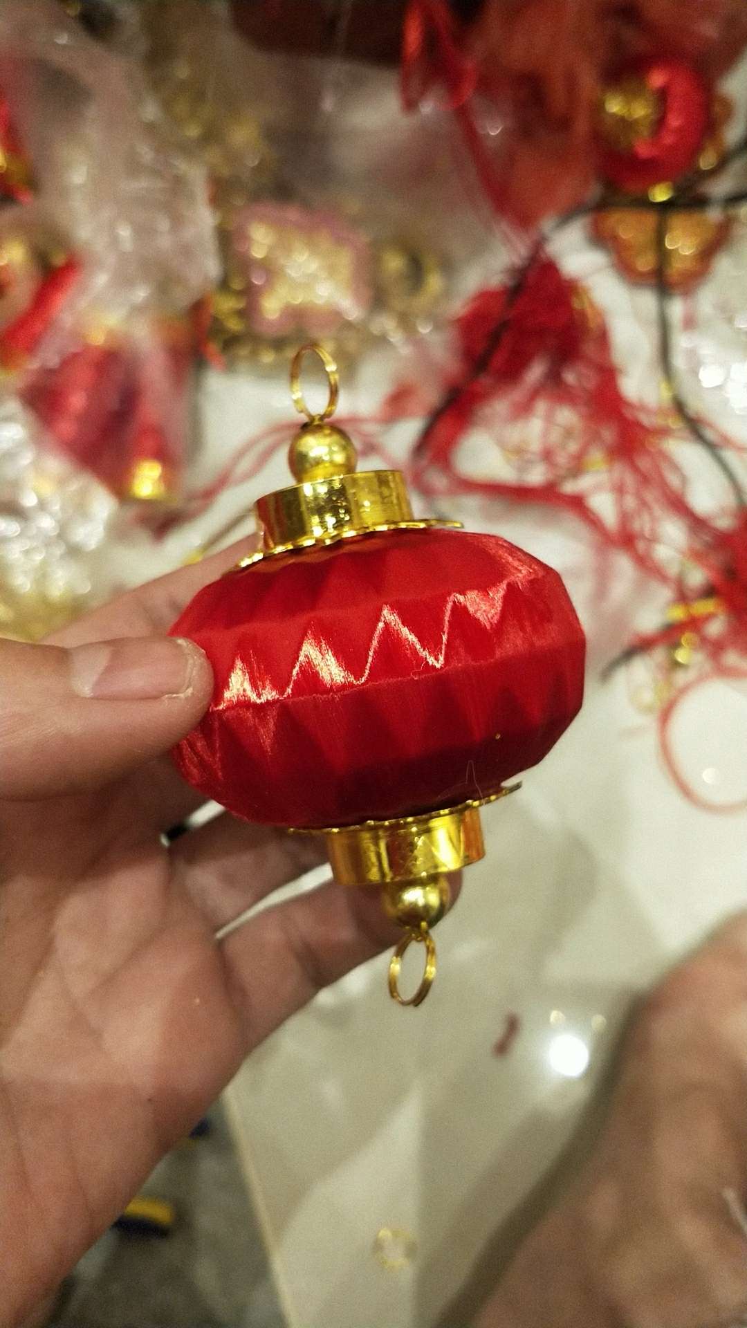 Home decoration 9cm eight silk light lantern string pendants, New Year and Spring Festival decoration indoor hanging ornaments factory direct sales details Picture