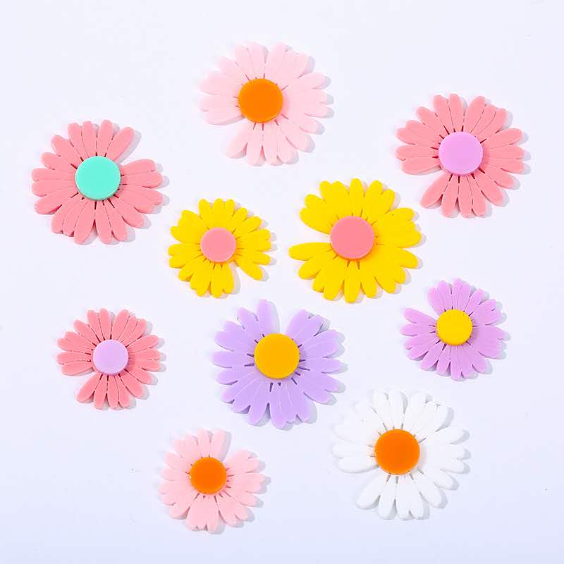 Many specifications of Japanese Daisy patch hair clips hair ring materials DIY O handmade jewelry patch shoes and hats accessories wholesale thumbnail