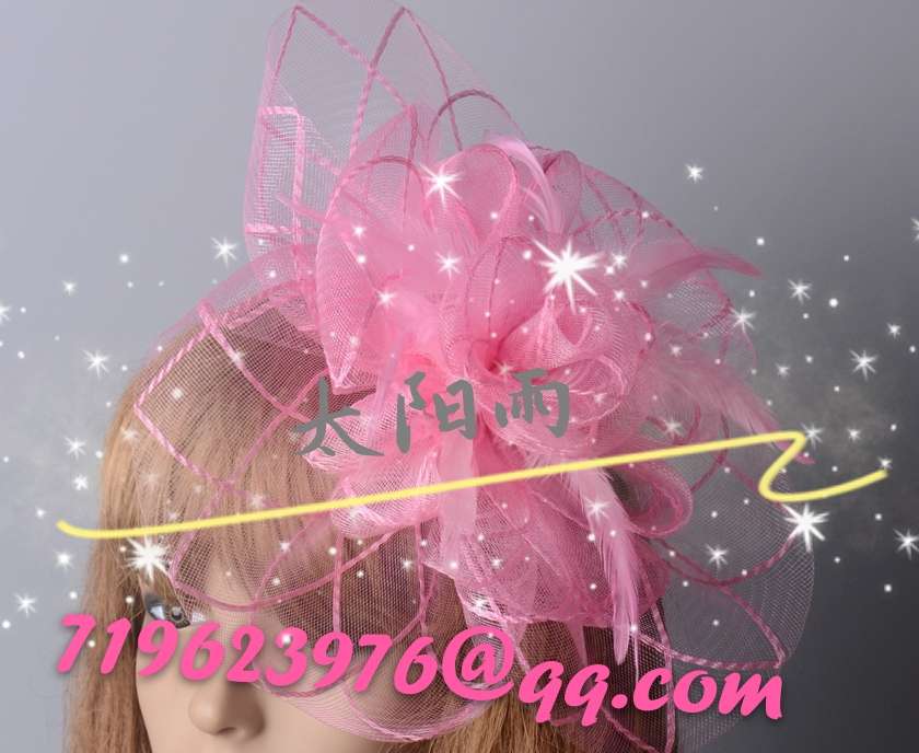 Wedding dress headwear flower elastic mesh tube details Picture