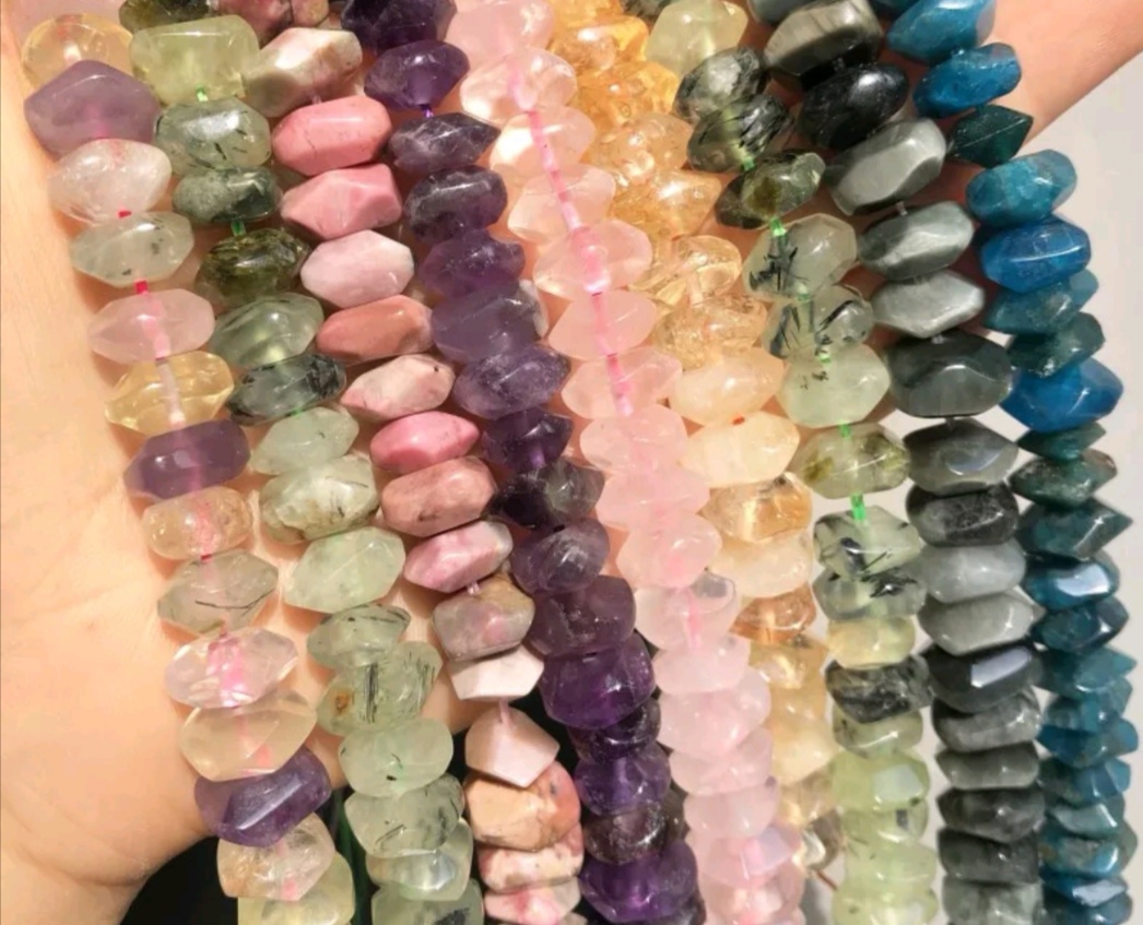 6*11mm irregular purple crystal quartz apatite ruby bead jewelry DIY bracelet accessories undefined